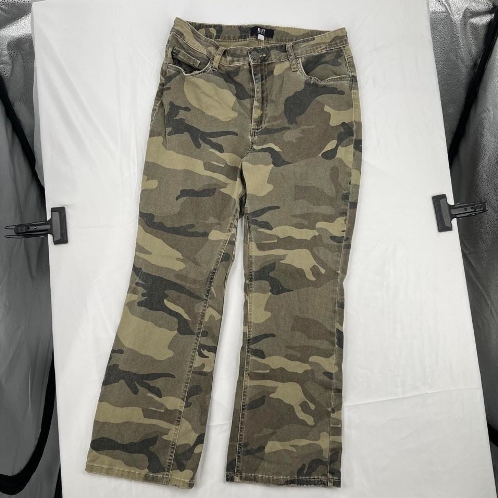 Kut from the Kloth Camo Boot Cut Jeans - Olive, Khaki, Black - Picture 4 of 6